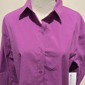 Athleta Oversized Poplin Long sleeve button down top. NWT